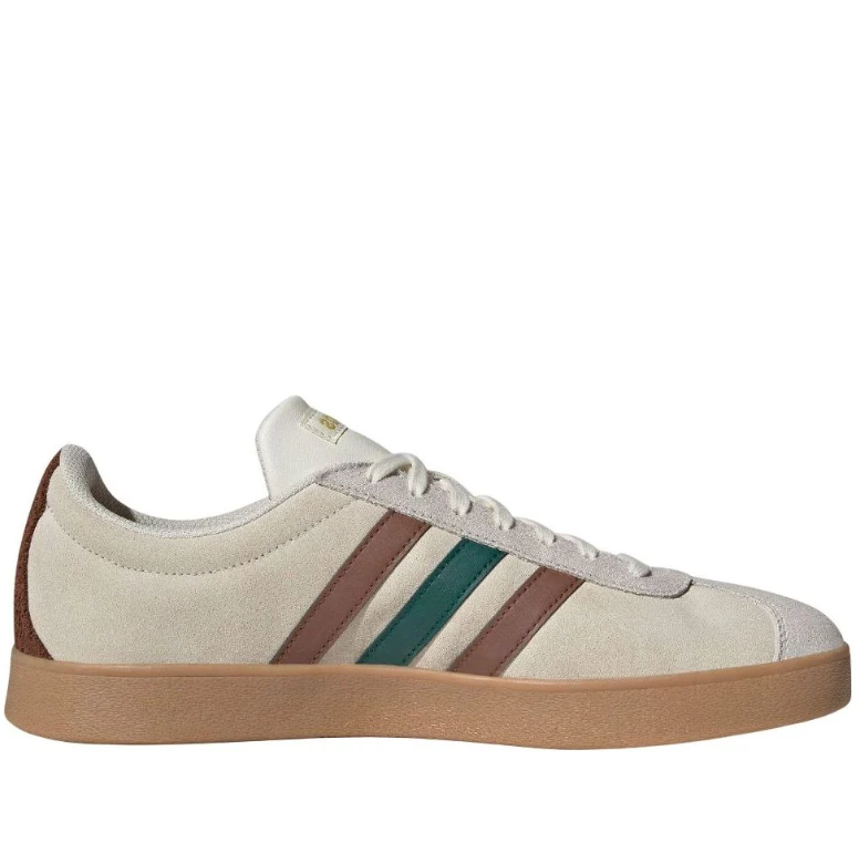 adidas Cream Sneakers with Brown and Green Stripes