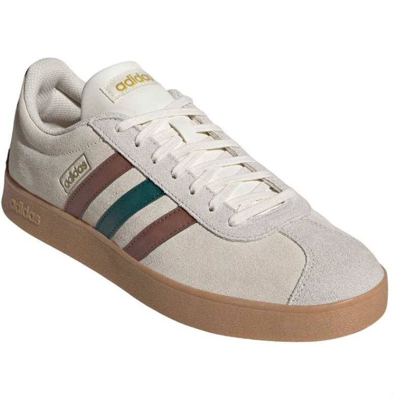adidas Cream Sneakers with Brown and Green Stripes