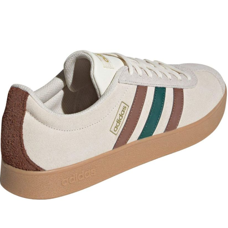 adidas Cream Sneakers with Brown and Green Stripes