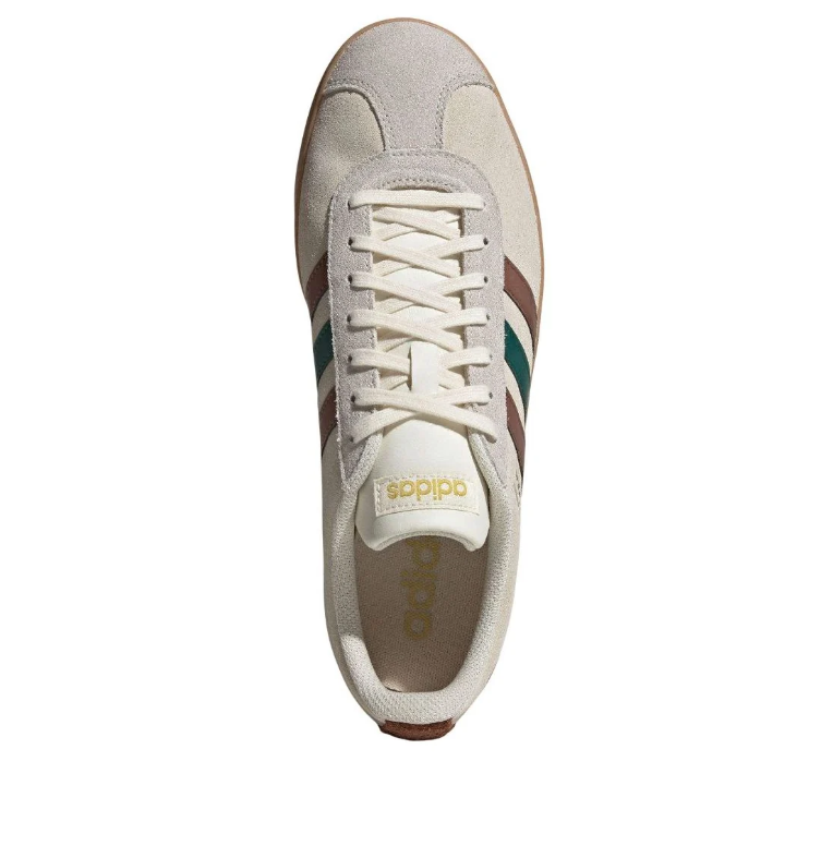 adidas Cream Sneakers with Brown and Green Stripes