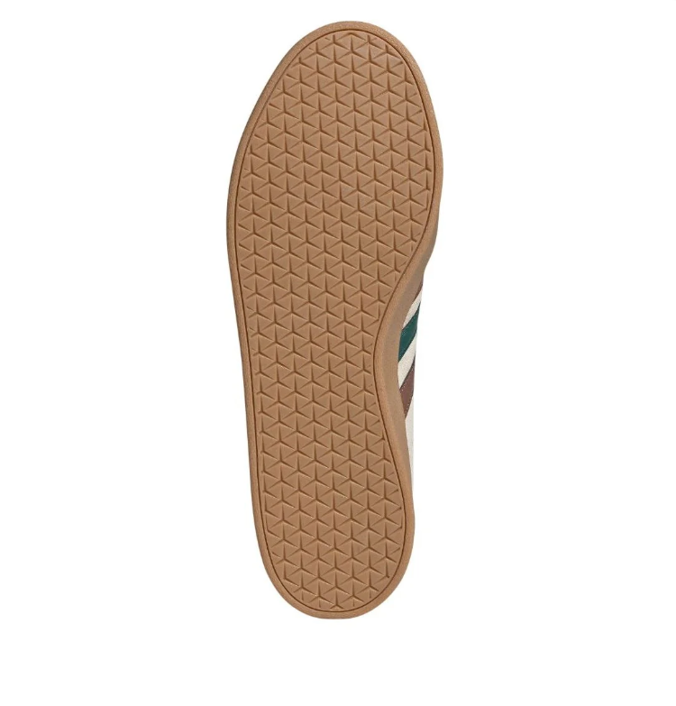 adidas Cream Sneakers with Brown and Green Stripes