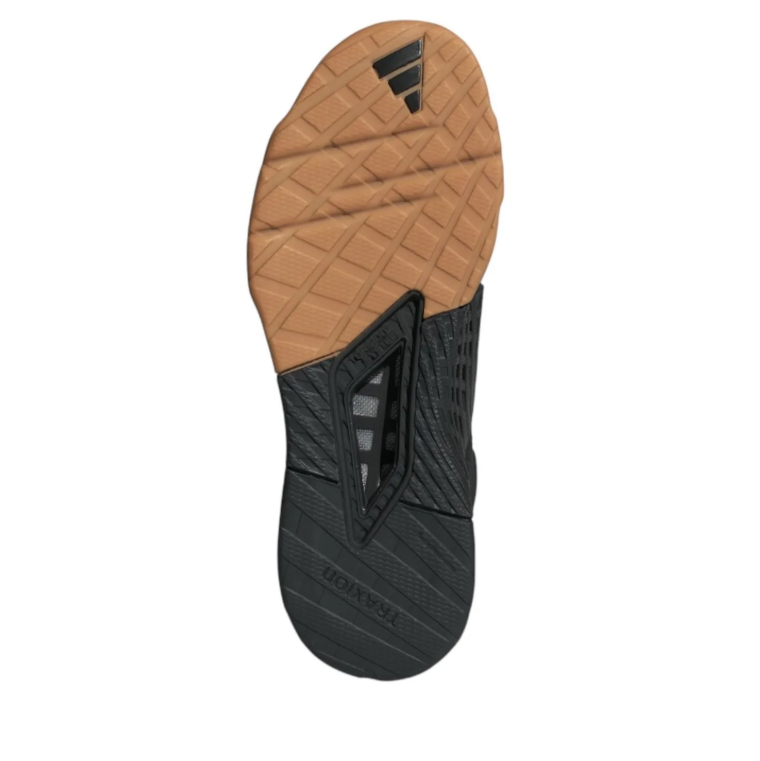 adidas Black Lace-Up Sneakers with Grey Stripes and Gum Accents