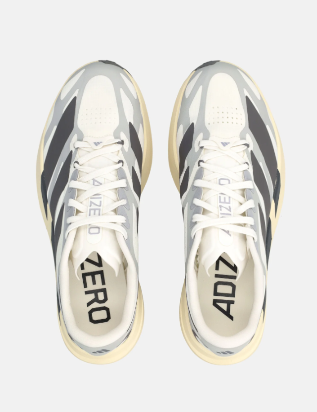 adidas Adizero White and Grey Sneakers with Black Stripes