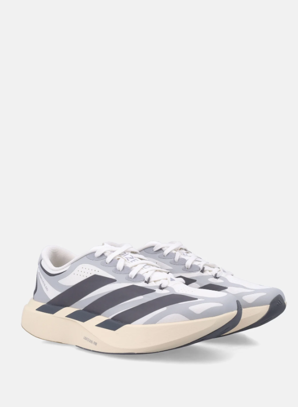 adidas Adizero White and Grey Sneakers with Black Stripes