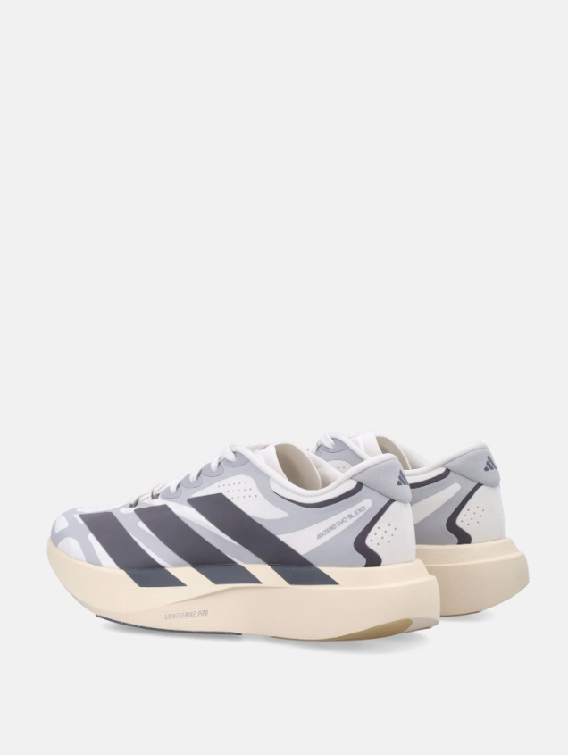 adidas Adizero White and Grey Sneakers with Black Stripes