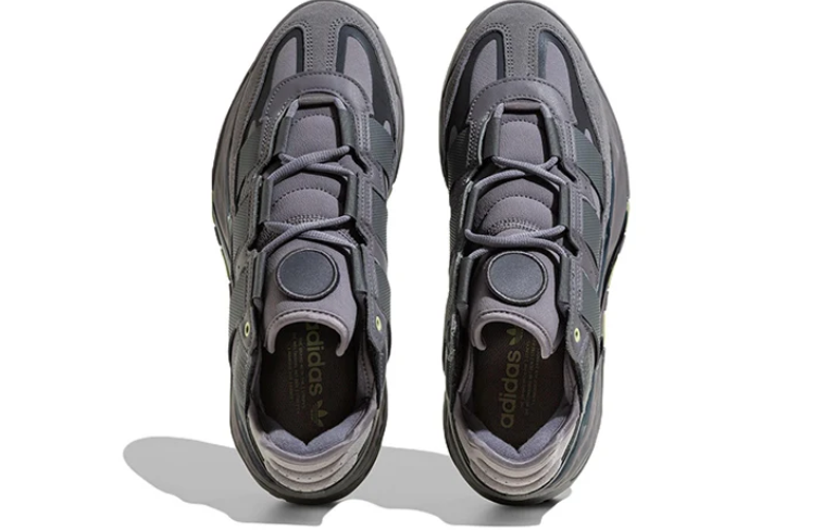 adidas Grey Chunky Sneakers with Lime Accents