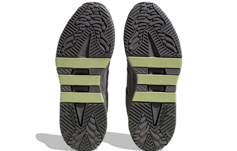 adidas Grey Chunky Sneakers with Lime Accents