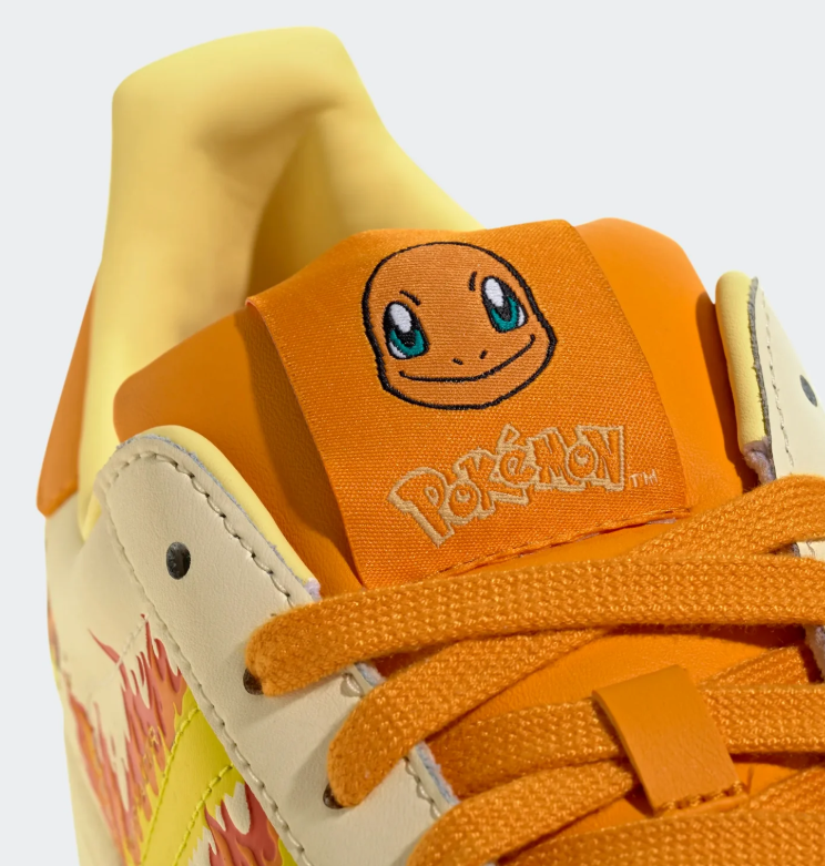 adidas Charmander Shell-Toe Sneakers in Cream and Orange