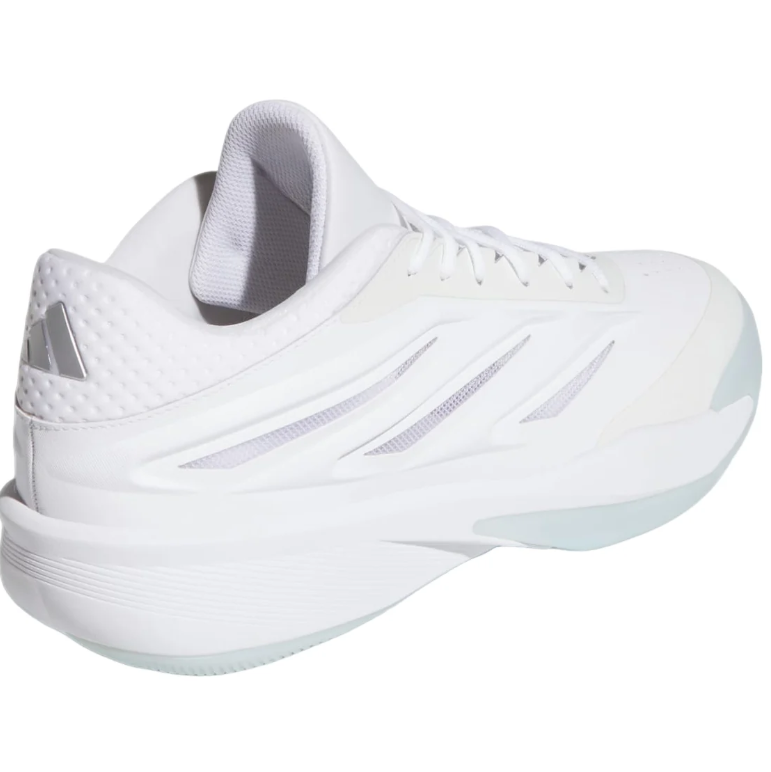 adidas White Sneakers with Sculpted Stripes and Ice-Blue Accents