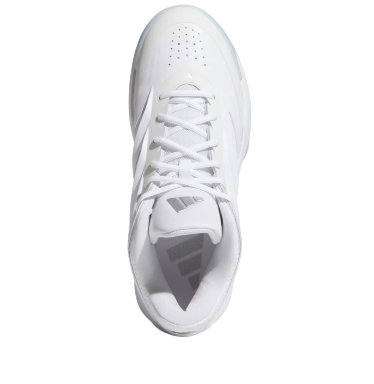 adidas White Sneakers with Sculpted Stripes and Ice-Blue Accents