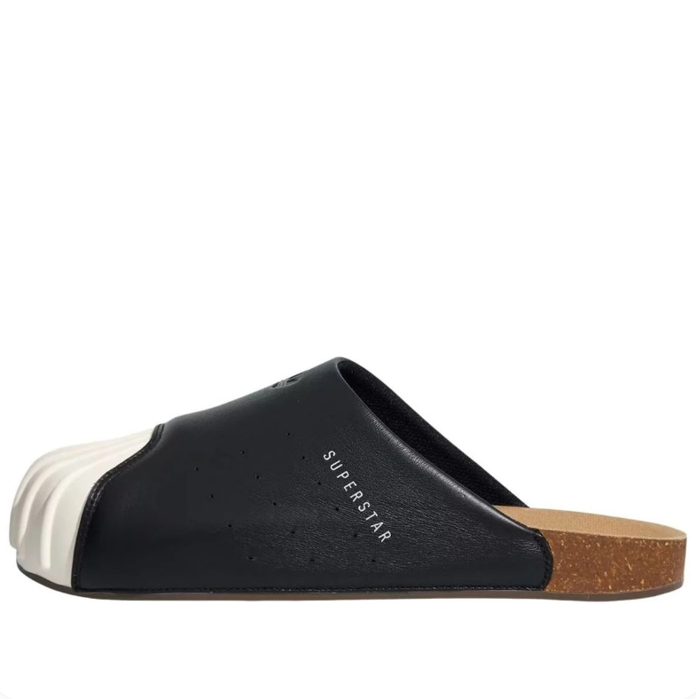 adidas Superstar Black Shell-Toe Slip-On Mules