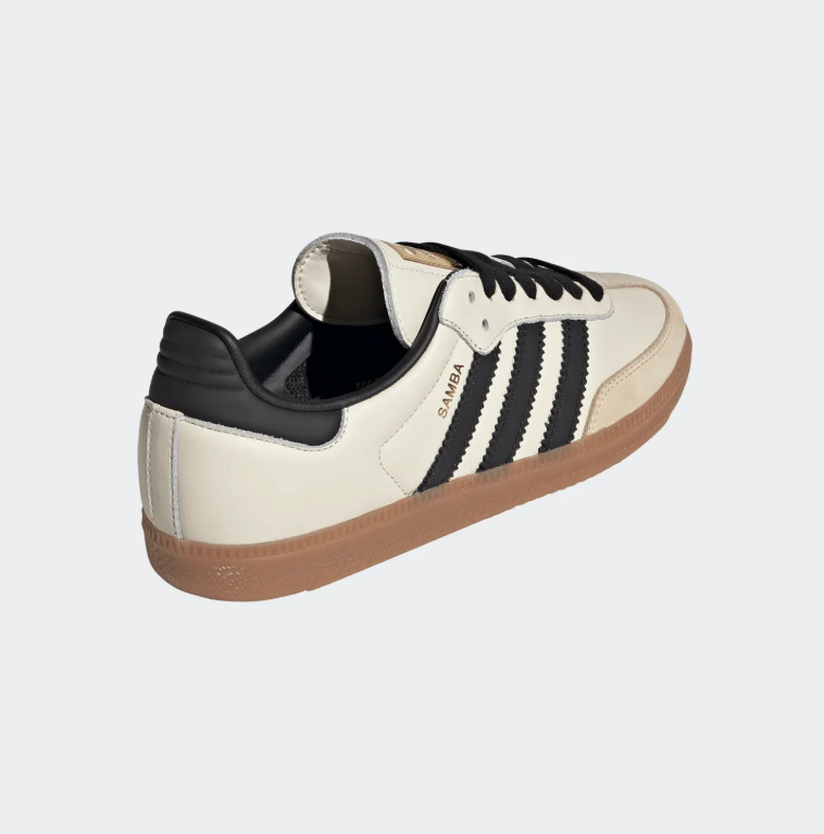 adidas Samba Cream and Black Sneakers with Gum Sole