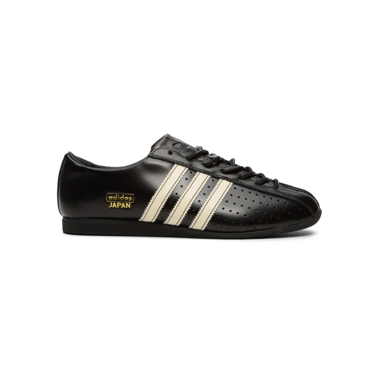 adidas Japan Black Low-Profile Sneakers with Cream Stripes