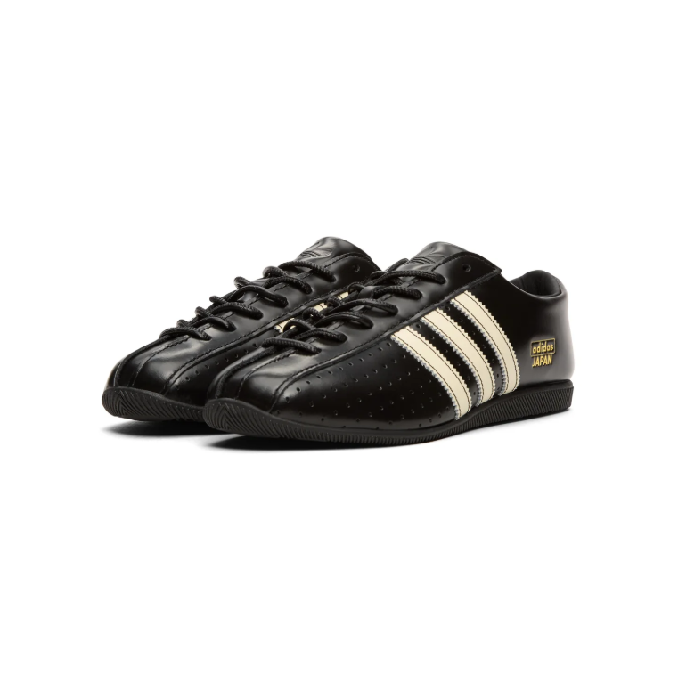 adidas Japan Black Low-Profile Sneakers with Cream Stripes