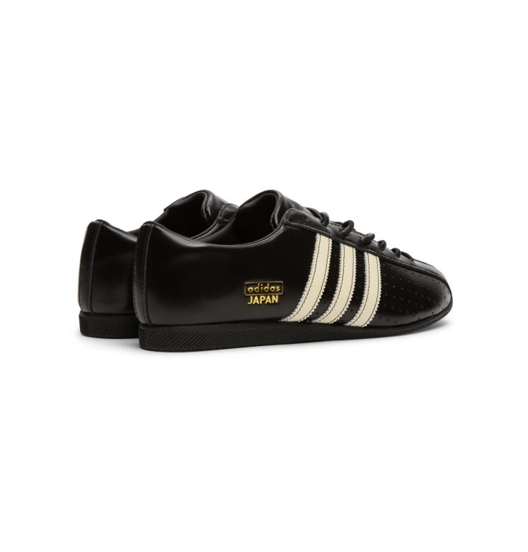 adidas Japan Black Low-Profile Sneakers with Cream Stripes