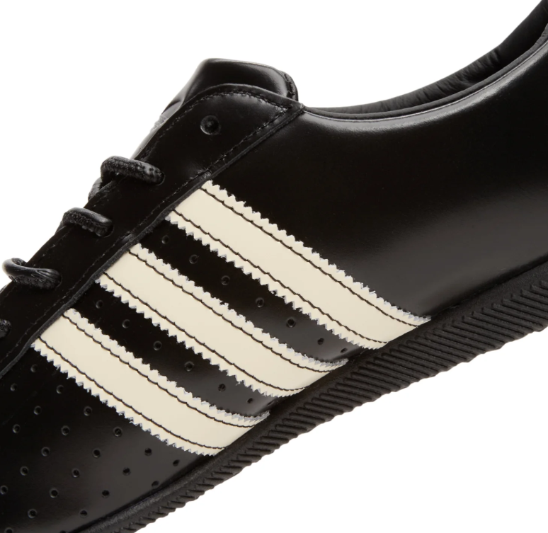 adidas Japan Black Low-Profile Sneakers with Cream Stripes