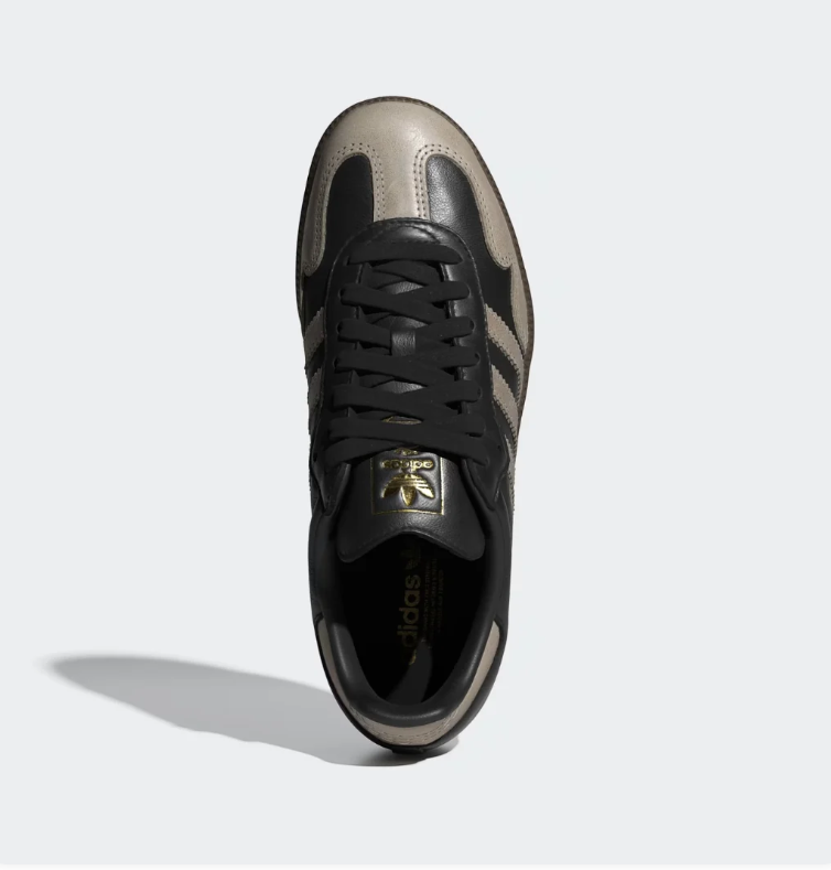 adidas Samba Black and Taupe Sneakers with Gum Sole