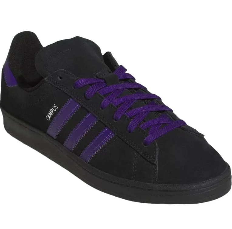 adidas Campus Black and Purple Low-Top Sneakers