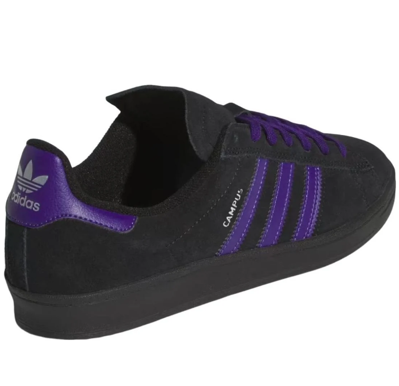 adidas Campus Black and Purple Low-Top Sneakers
