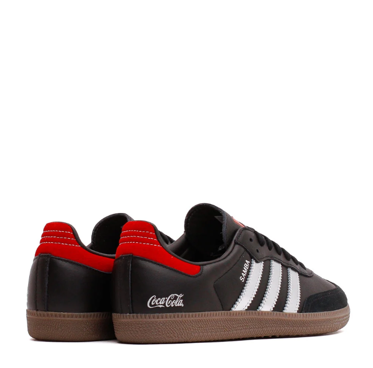 adidas Samba Black and Silver Sneakers with Coca-Cola Detailing