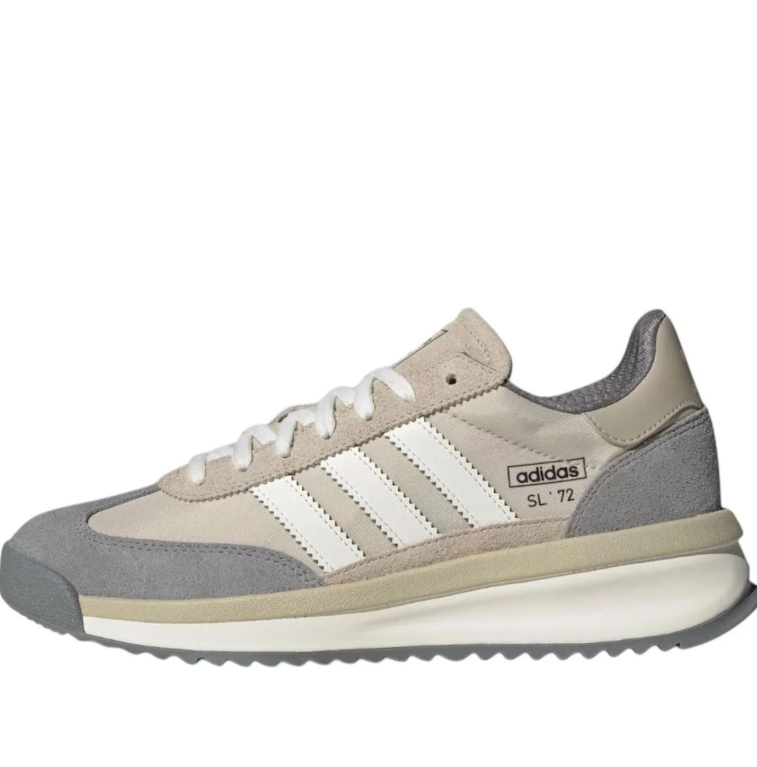 adidas SL 72 Beige and Grey Sneakers with White Stripes