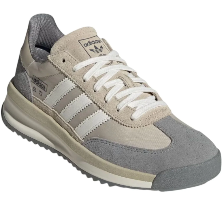 adidas SL 72 Beige and Grey Sneakers with White Stripes
