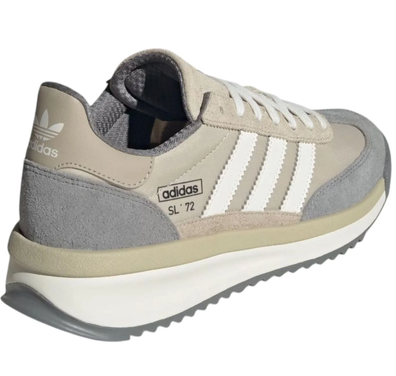 adidas SL 72 Beige and Grey Sneakers with White Stripes