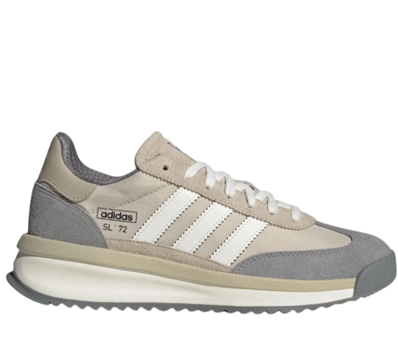 adidas SL 72 Beige and Grey Sneakers with White Stripes