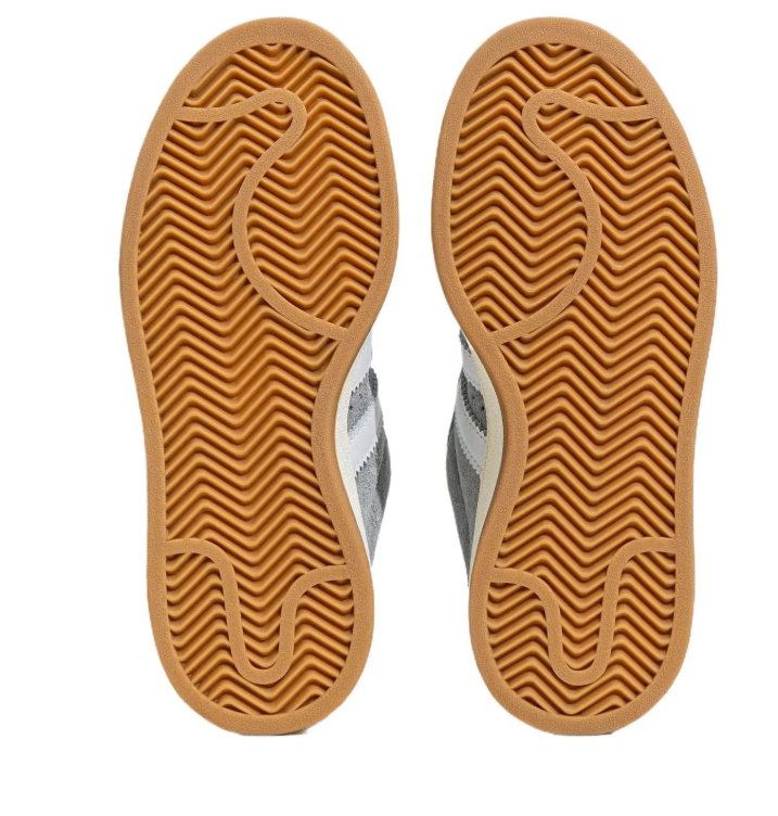 adidas Campus Grey and White Sneakers with Gum Outsole