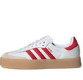 adidas White and Red Platform Sneakers with Gum Sole