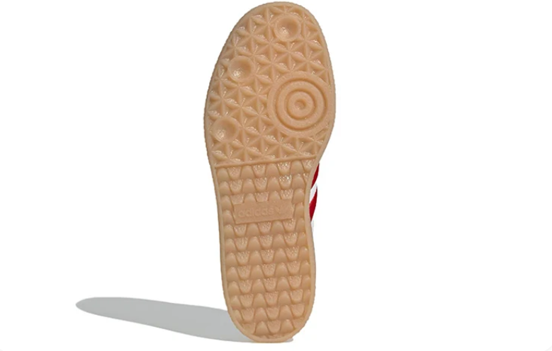 adidas White and Red Platform Sneakers with Gum Sole