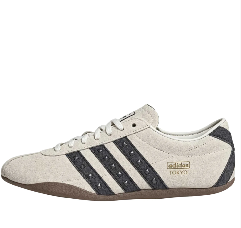 adidas Tokyo Cream and Black Sneakers with Studded Stripes