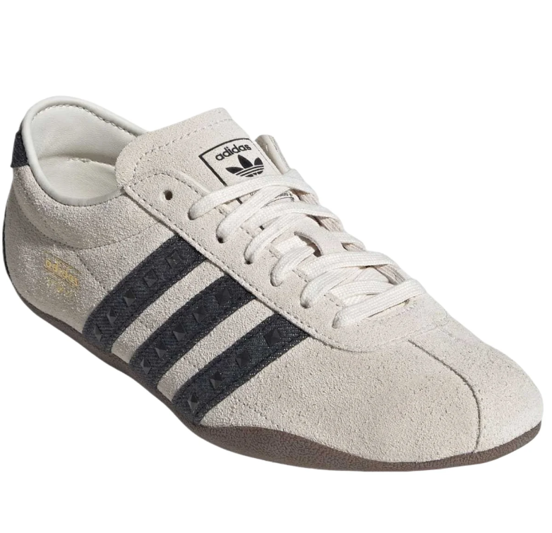 adidas Tokyo Cream and Black Sneakers with Studded Stripes