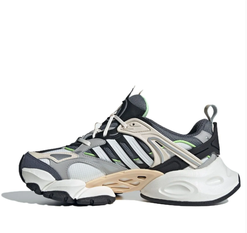 adidas Grey and Black Chunky Sneakers with Mint Accents