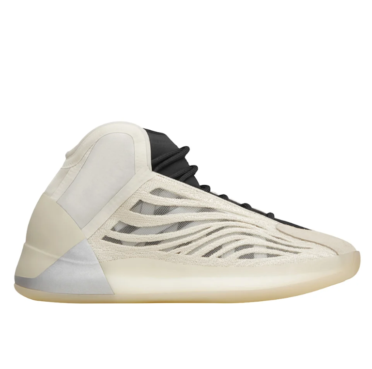 adidas YEEZY Cream High-Top Sneakers with Black Laces