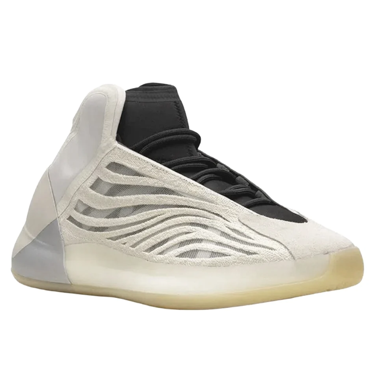adidas YEEZY Cream High-Top Sneakers with Black Laces