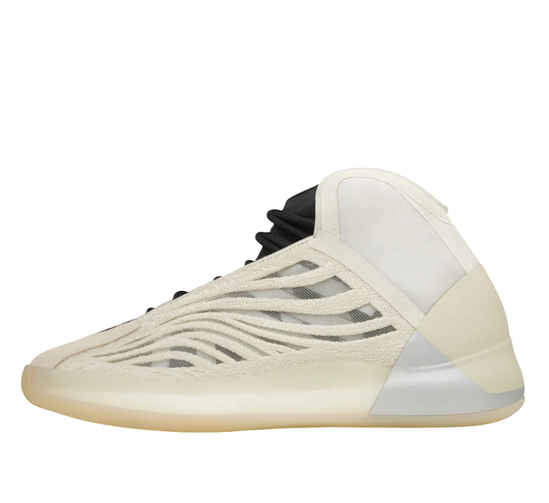 adidas YEEZY Cream High-Top Sneakers with Black Laces