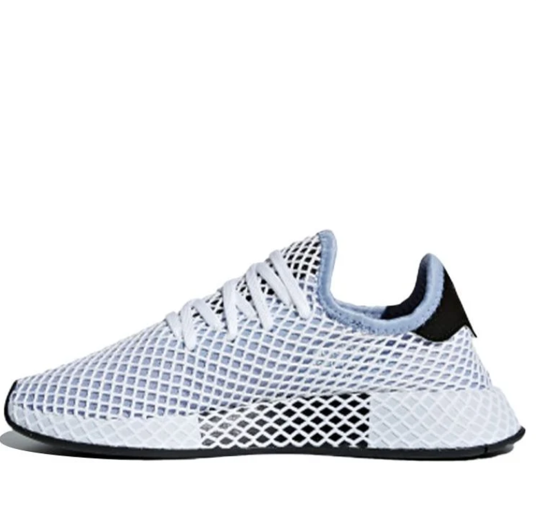 adidas White Grid-Mesh Low-Top Sneakers with Black Accents