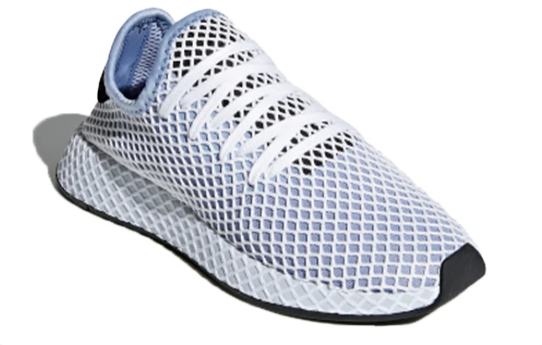 adidas White Grid-Mesh Low-Top Sneakers with Black Accents