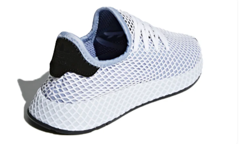 adidas White Grid-Mesh Low-Top Sneakers with Black Accents
