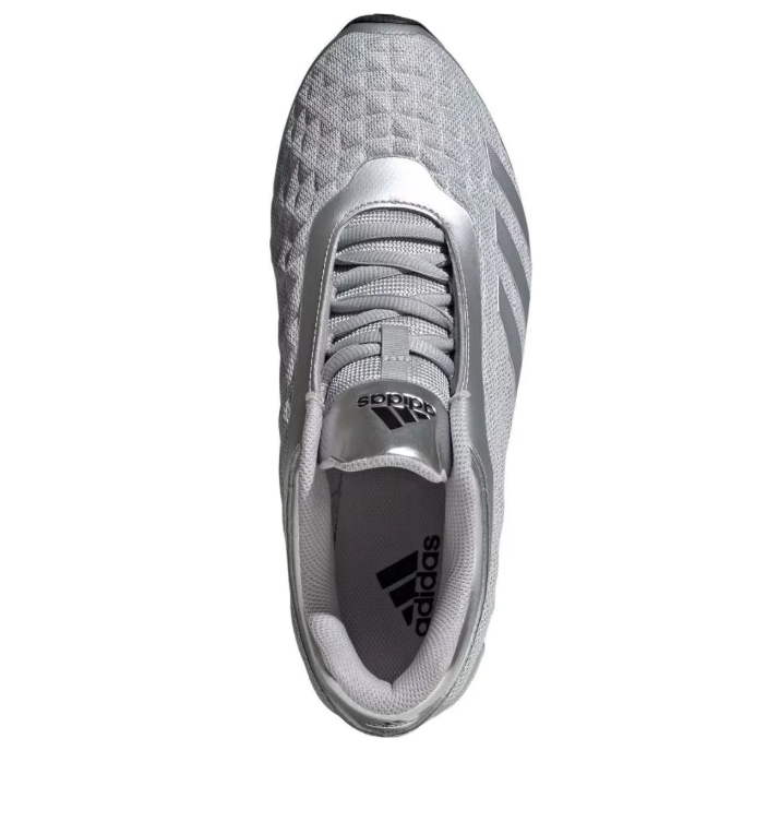adidas Silver Grey Mesh Sneakers with Sculpted Open-Pod Heel
