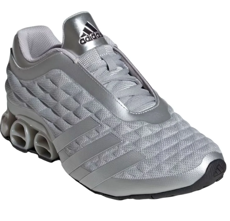adidas Silver Grey Mesh Sneakers with Sculpted Open-Pod Heel