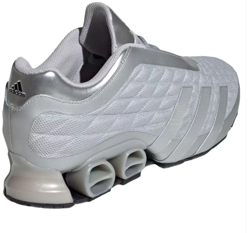 adidas Silver Grey Mesh Sneakers with Sculpted Open-Pod Heel
