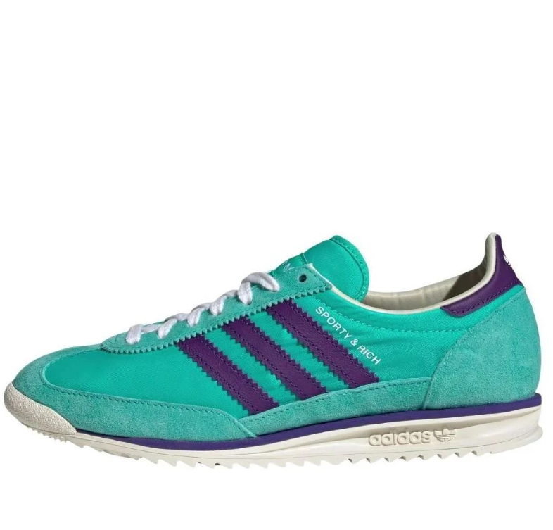 adidas x Sporty & Rich Teal and Purple Low-Top Sneakers