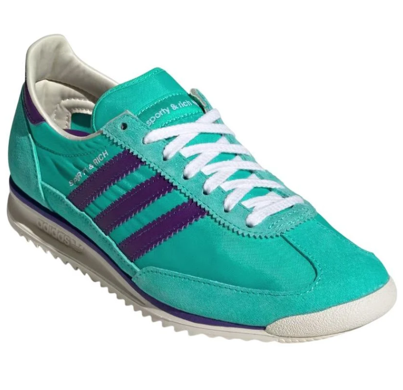 adidas x Sporty & Rich Teal and Purple Low-Top Sneakers