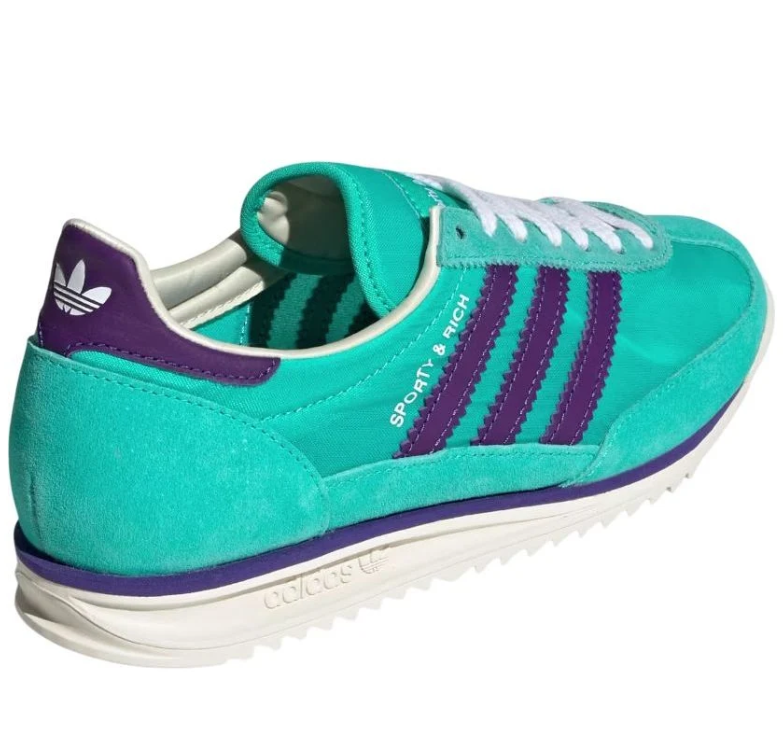 adidas x Sporty & Rich Teal and Purple Low-Top Sneakers
