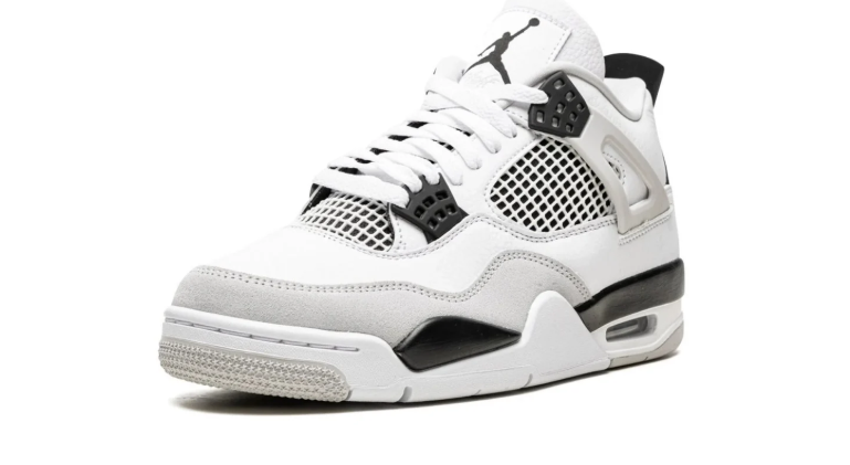 Air Jordan White and Grey Sneakers with Black Accents and Jumpman Logo