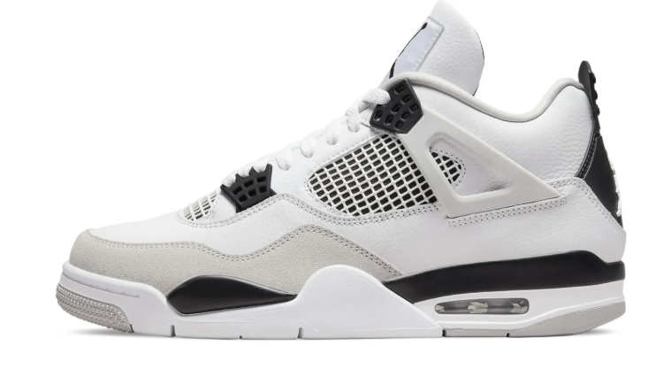 Air Jordan White and Grey Sneakers with Black Accents and Jumpman Logo