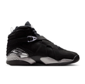 Air Jordan Black High-Top Sneakers with Cross Straps and Silver-Grey Accents
