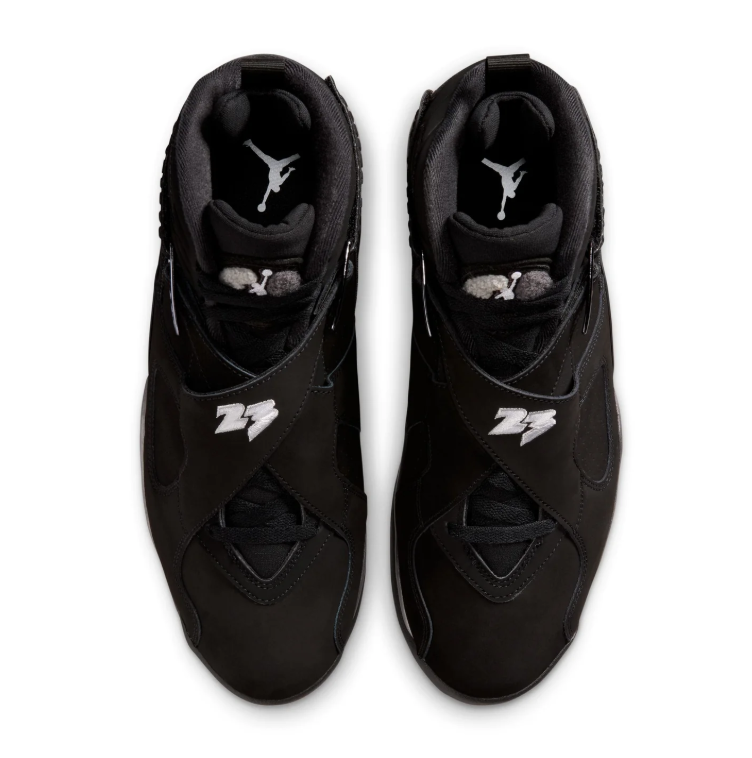 Air Jordan Black High-Top Sneakers with Cross Straps and Silver-Grey Accents